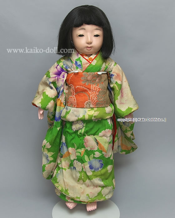 市松人形　音羽印　日本人形　アンティークドール　雛人形　縮緬　ビスクドールサイズ